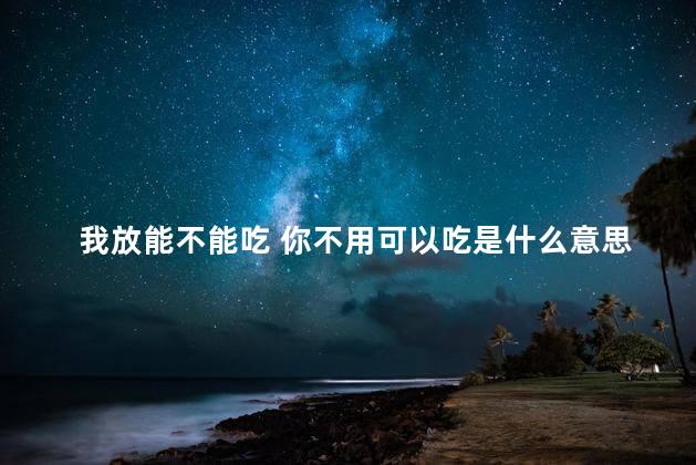 我放能不能吃 你不用可以吃是什么意思